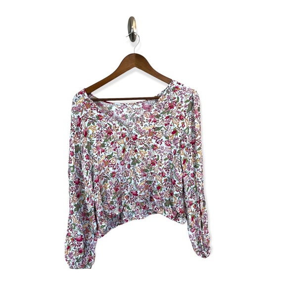 Loft jungle wrap back croppwd top M - Picture 6 of 7